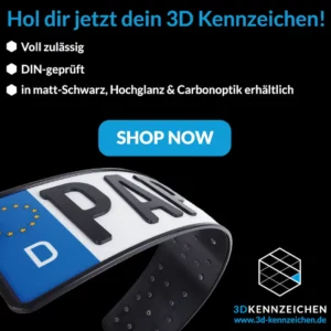 Für einen überwältigenden 3D-Effekt und langlebige Haltbarkeit deines Autokennzeichens - besuche 3D-Kennzeichen.de.