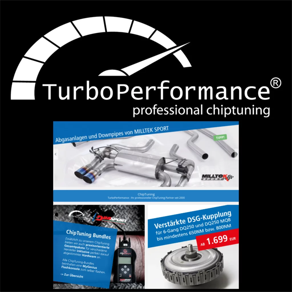 Du suchst nach ultimativer Fahrzeugperformance? Bei TurboPerformance® erhältst du Chiptuning, Motoroptimierung und Spitzenprodukte für dein Auto.